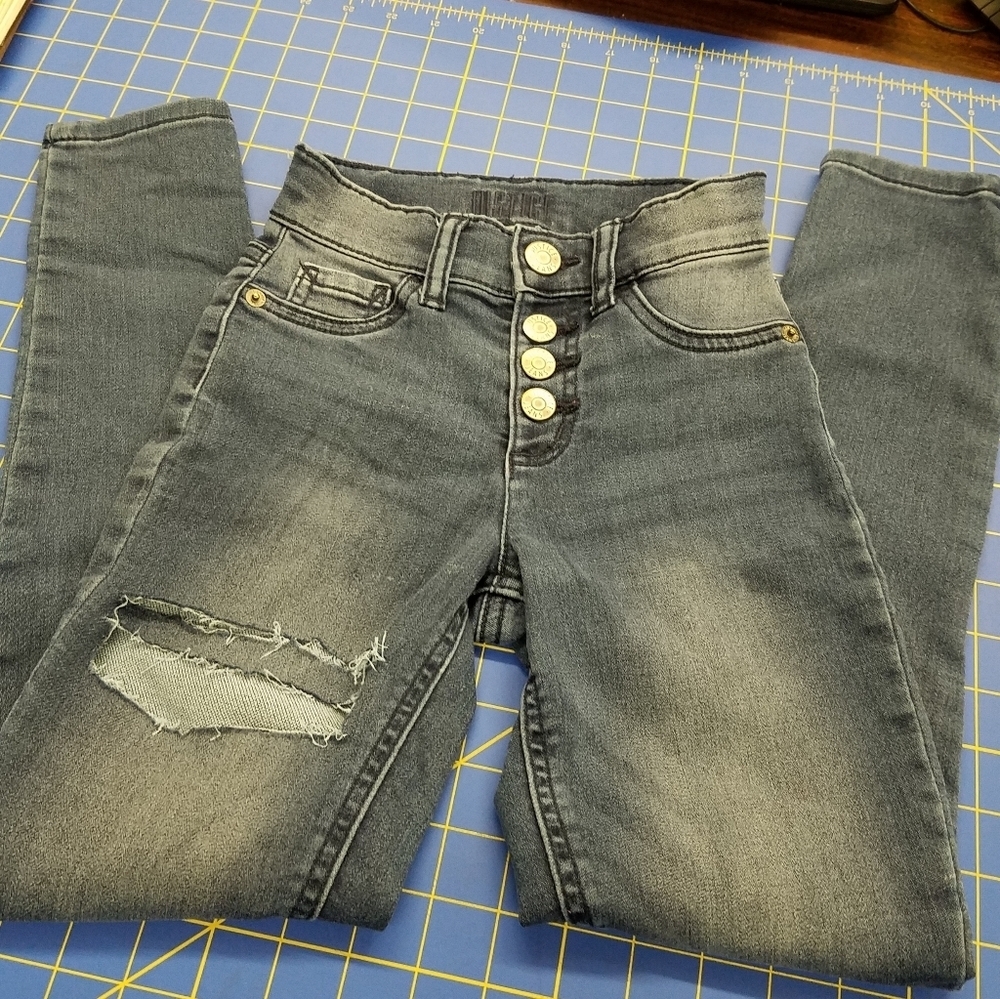 Justice Jegging Jeans Size 5 Torn Legs